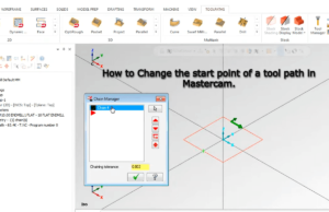 Changing the start point of a tool path in Mastercam.